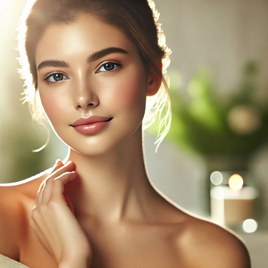 A woman with glowing skin, illustrating the benefits of morning hydration.